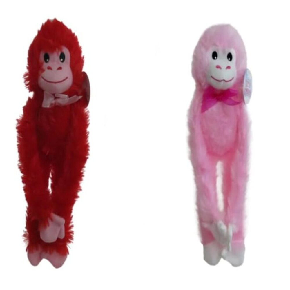 Plush Hanging Monkeys, 12 in.Assorted Colors- 2 ct